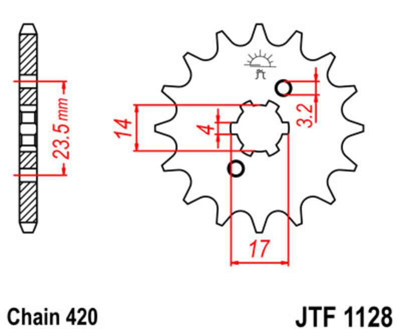 JT-DRIVHJUL Standard stålhjul 1128 - 420 Figur 3