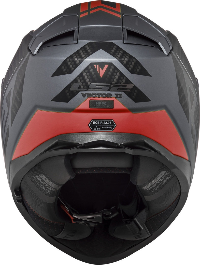 LS2 FF811 Vector II Splitter Helm grijs/rood Verlies (59/60) Figuur 3