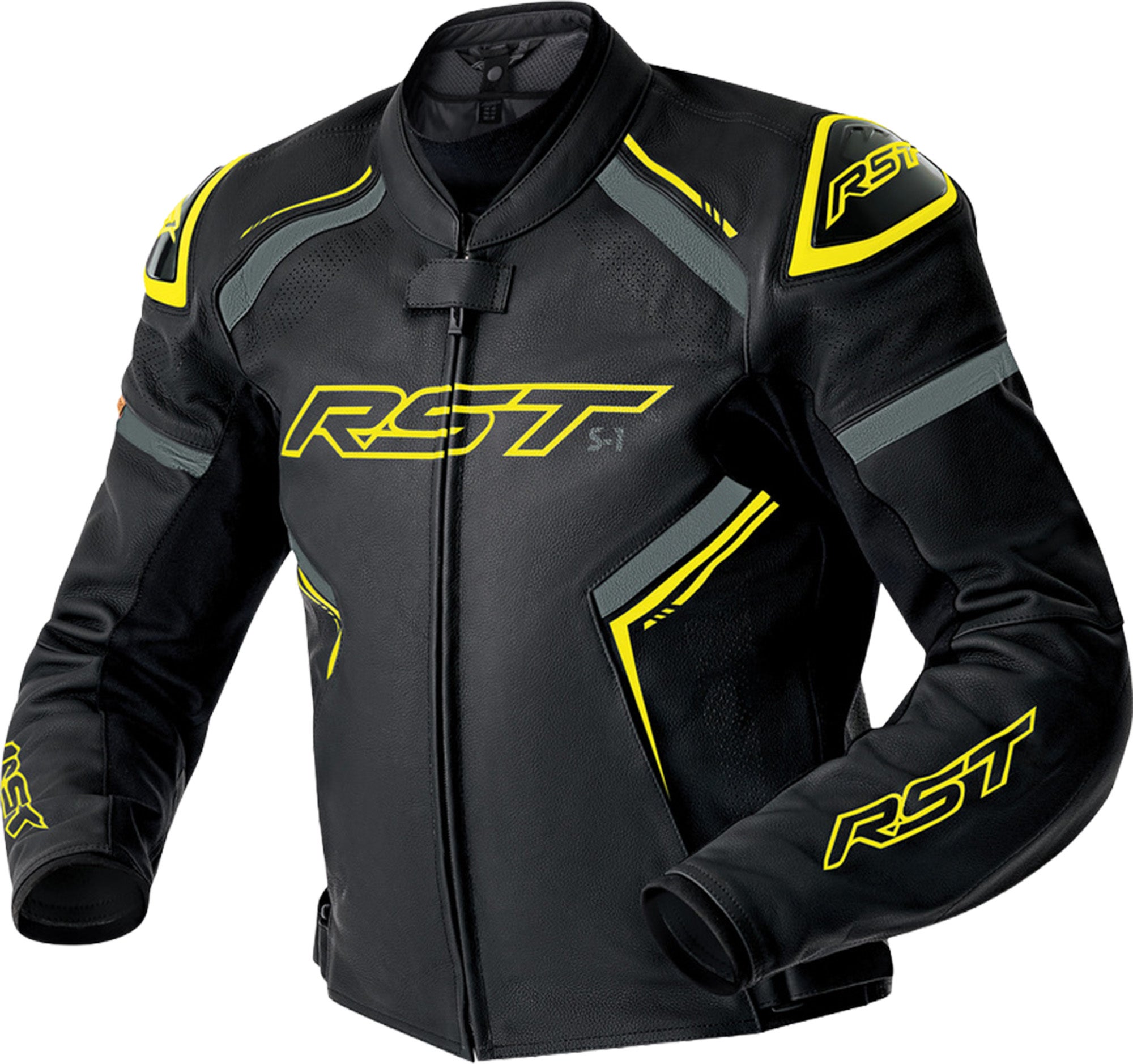 RST S1 D3O Giacca di pelle da motociclista perforata nero/neon/giallo 3XL Figura 1