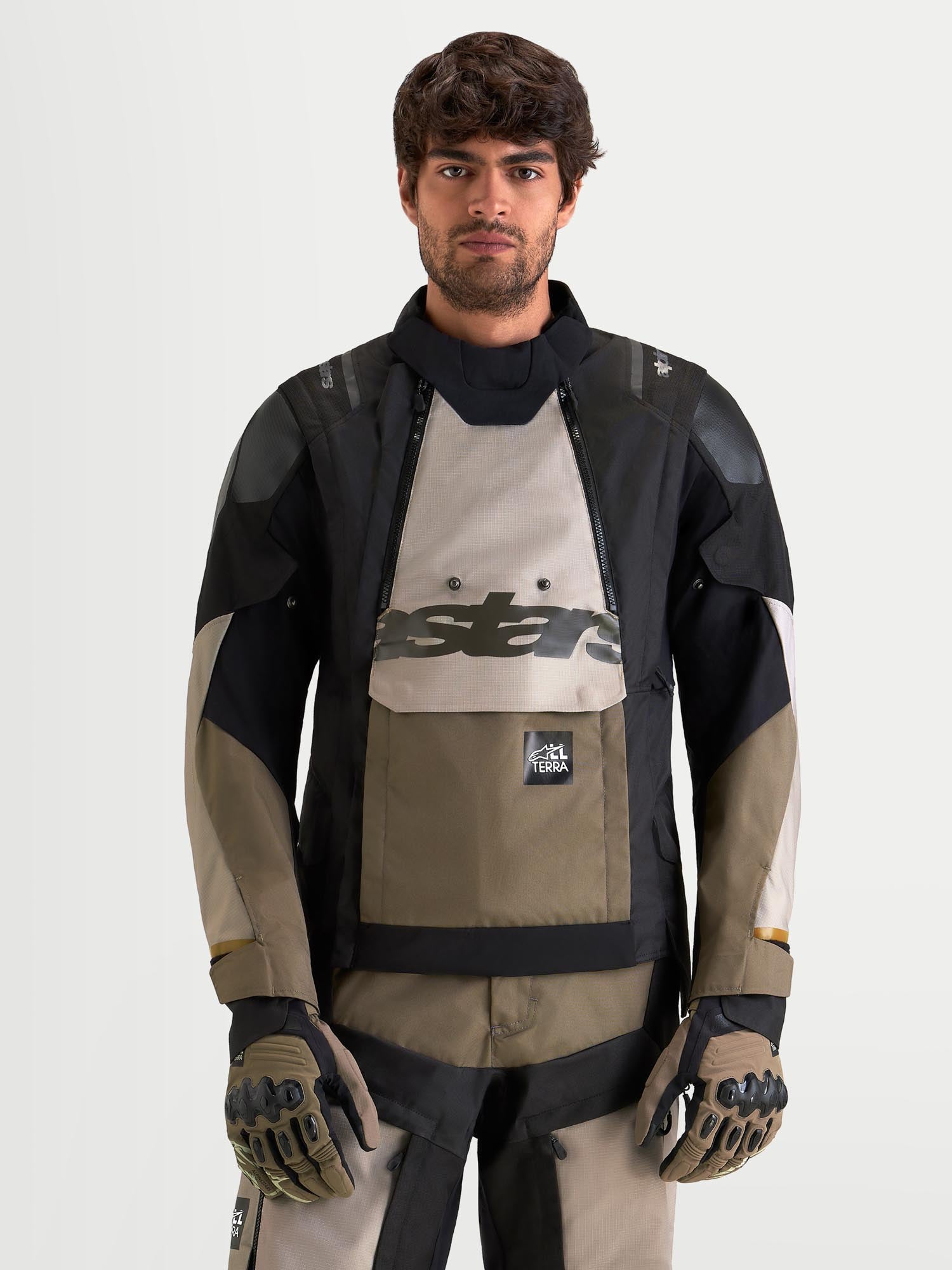 Alpinestars Harok V2 Drystar wasserdichte Motorrad Textiljacke grau/braun 3XL Abbildung 9