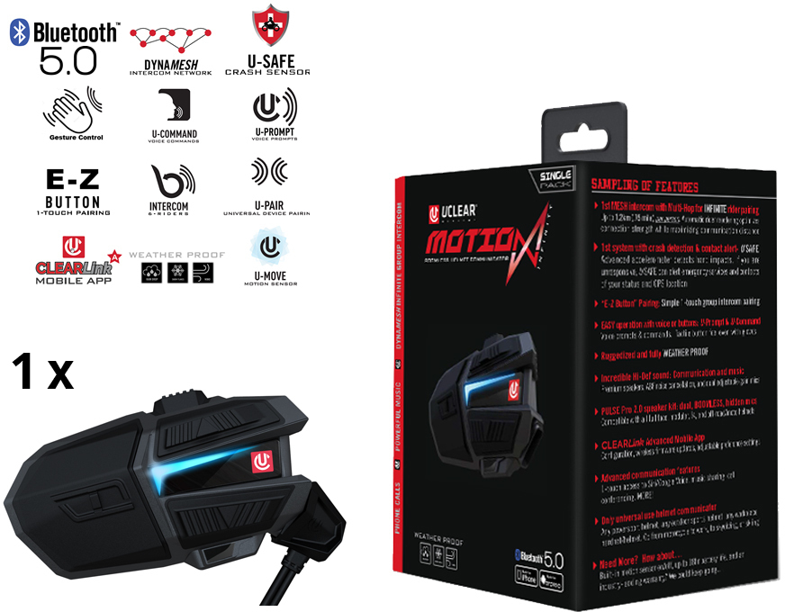 UCLEAR Motion Infinity Pacote único do sistema de comunicação Bluetooth Figura 7