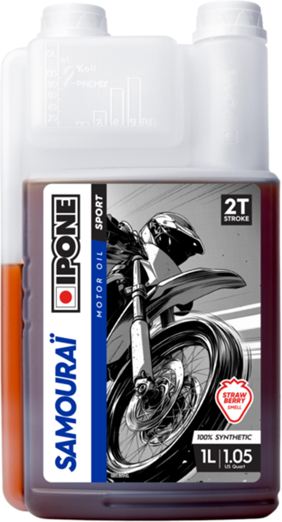 IPONE Samourai Racing 2T Moottoriöljy 1 litra mansikka Kuva 1