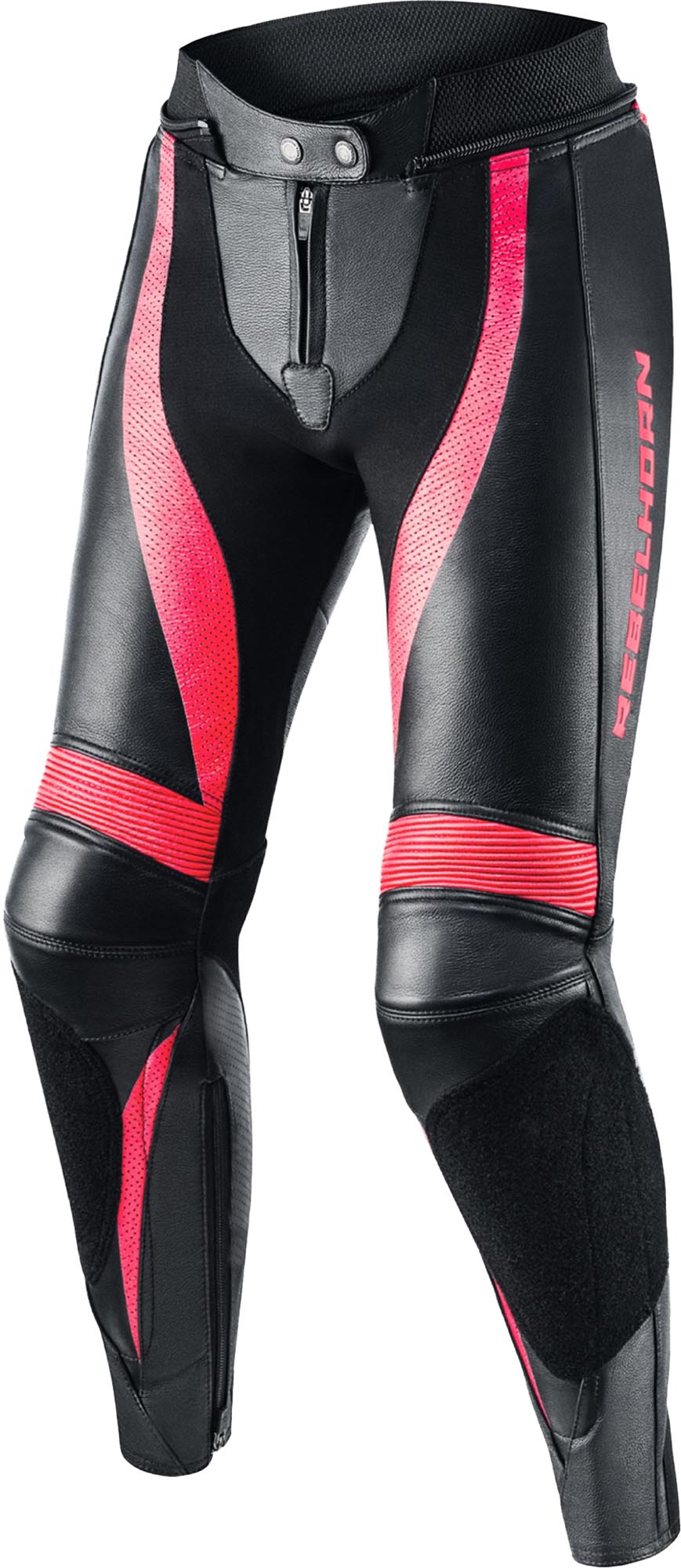 Rebelhorn Rebel Ladies Motorcycle Leather Pants black/hotpink 36 Figure 1