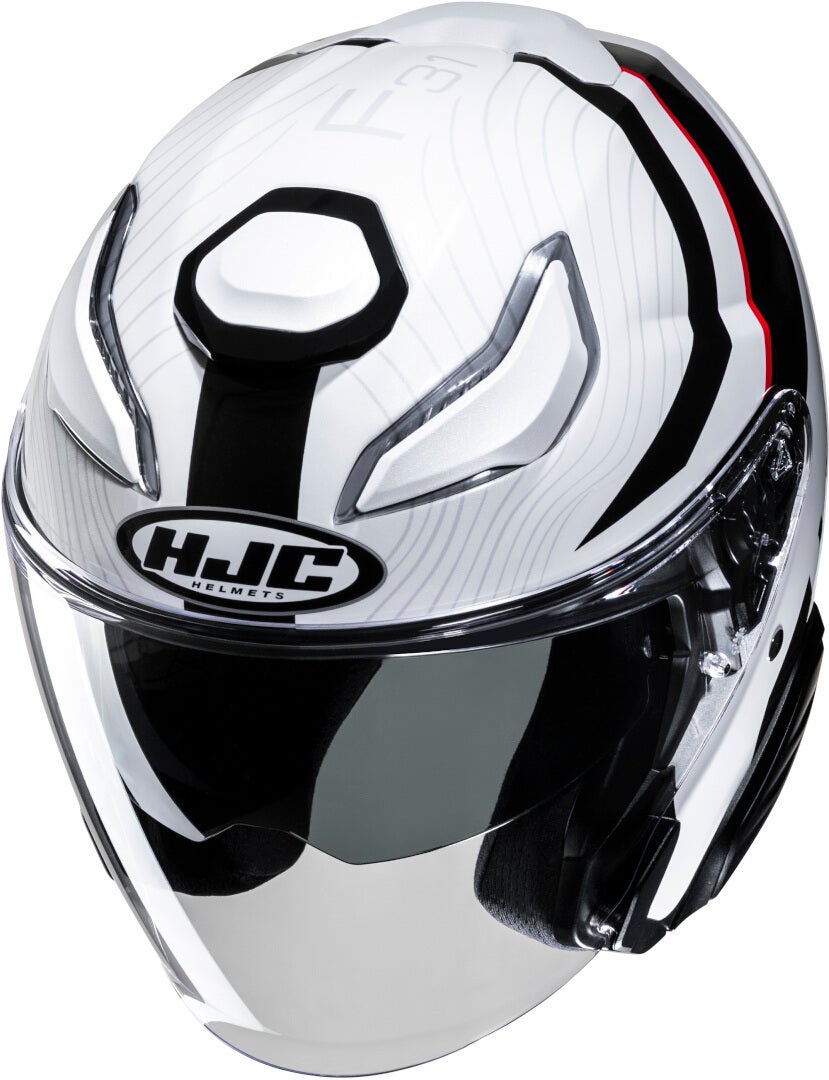HJC F31 Naby Casque jet Blanc/Noir/Rouge S (55/56) Figure 5