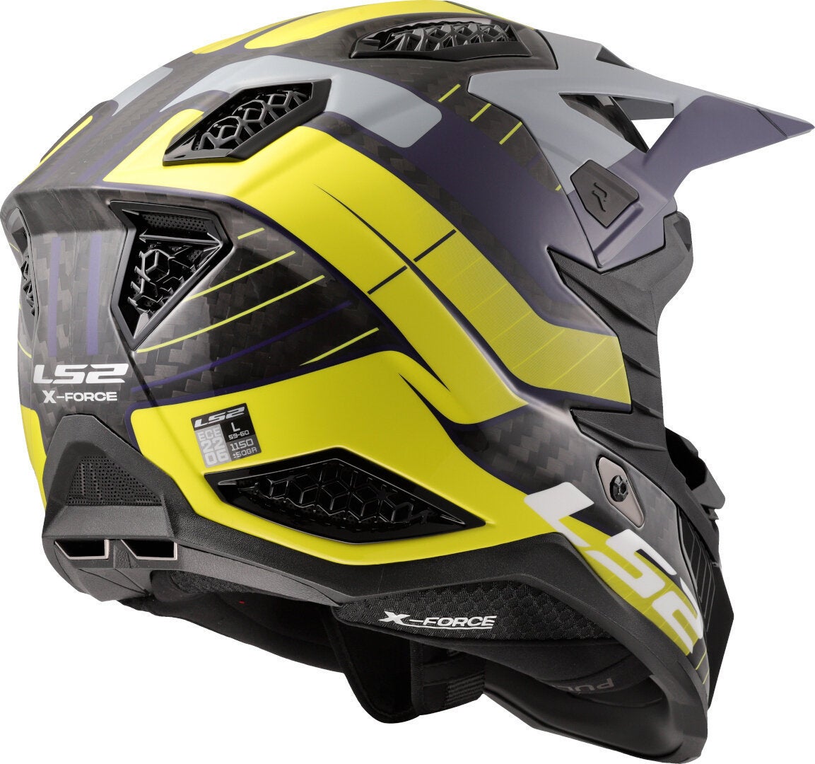 LS2 MX703 X-Force Galuo Carbon Motocross Helm gelb/grau M (57/58) Abbildung 5