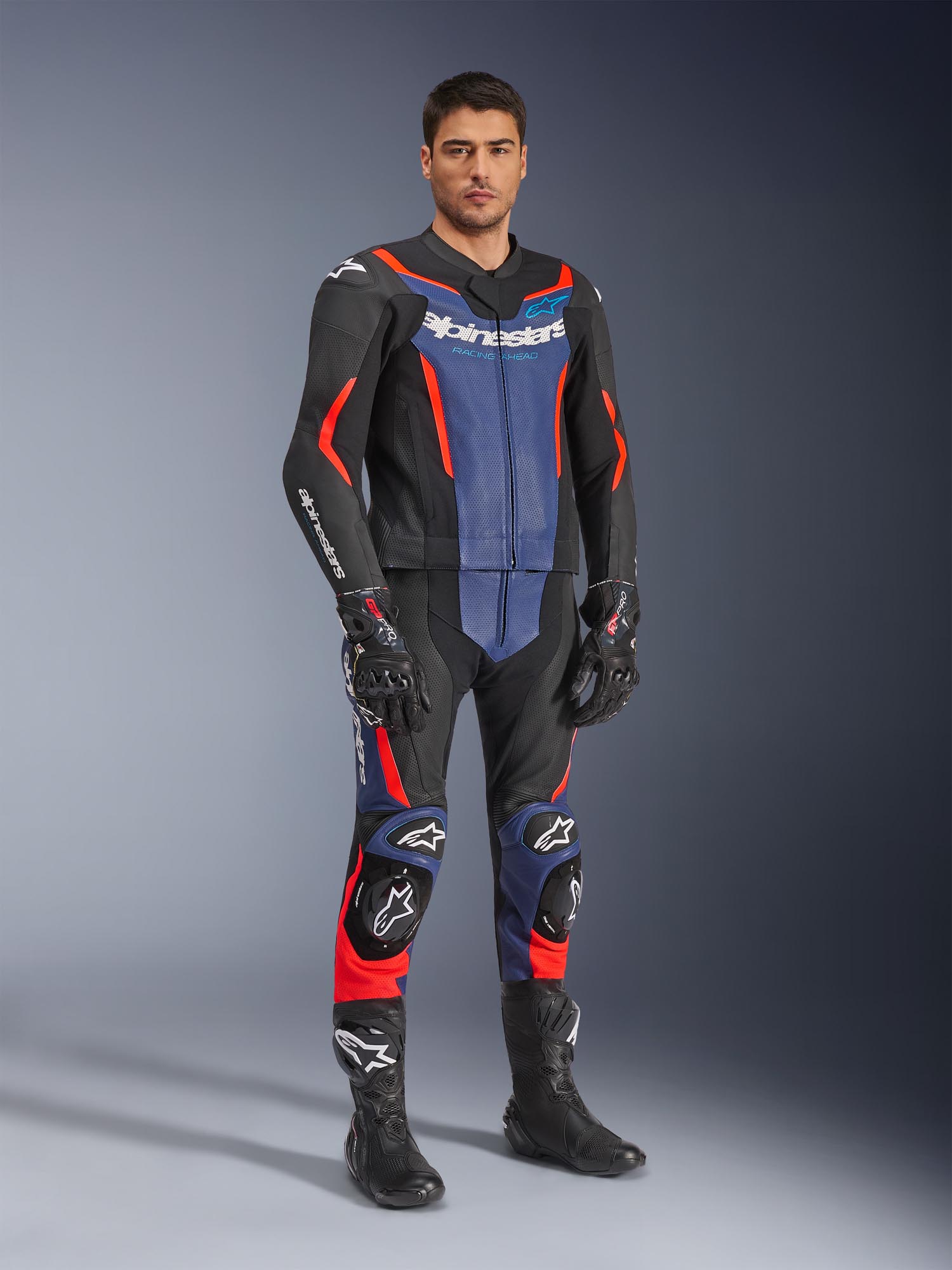 Alpinestars GP Force V2 Two Piece Motorcycle Leather Suit black/blue/red 60 Figure 5