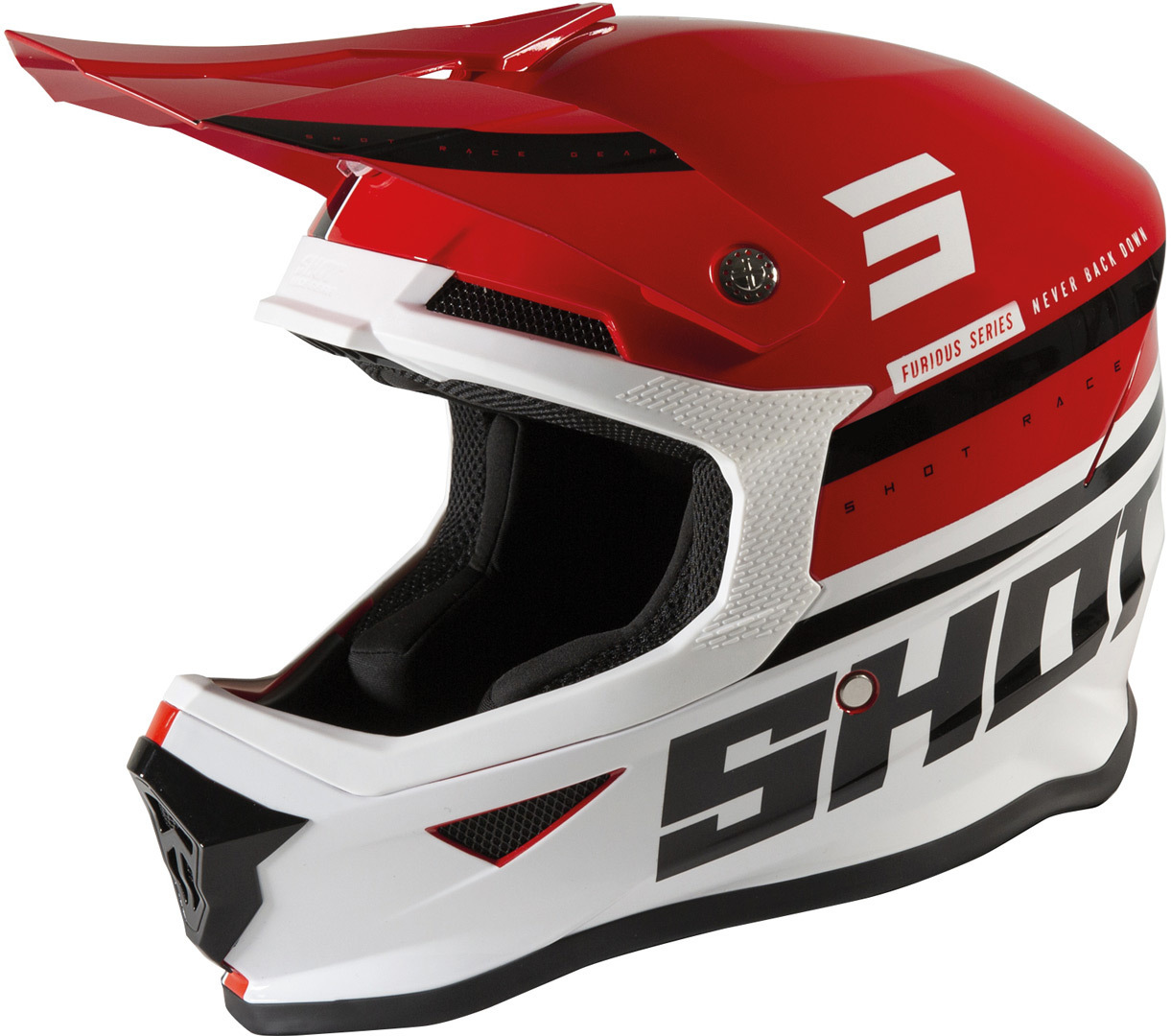 Shot Furious Shining Cască de motocross roșu XS (53/54) Figura 1