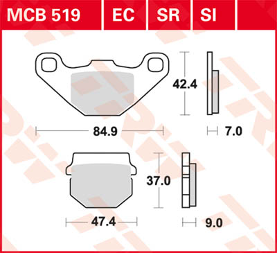 TRW Lucas Bremsbelag MCB519 Figur 1