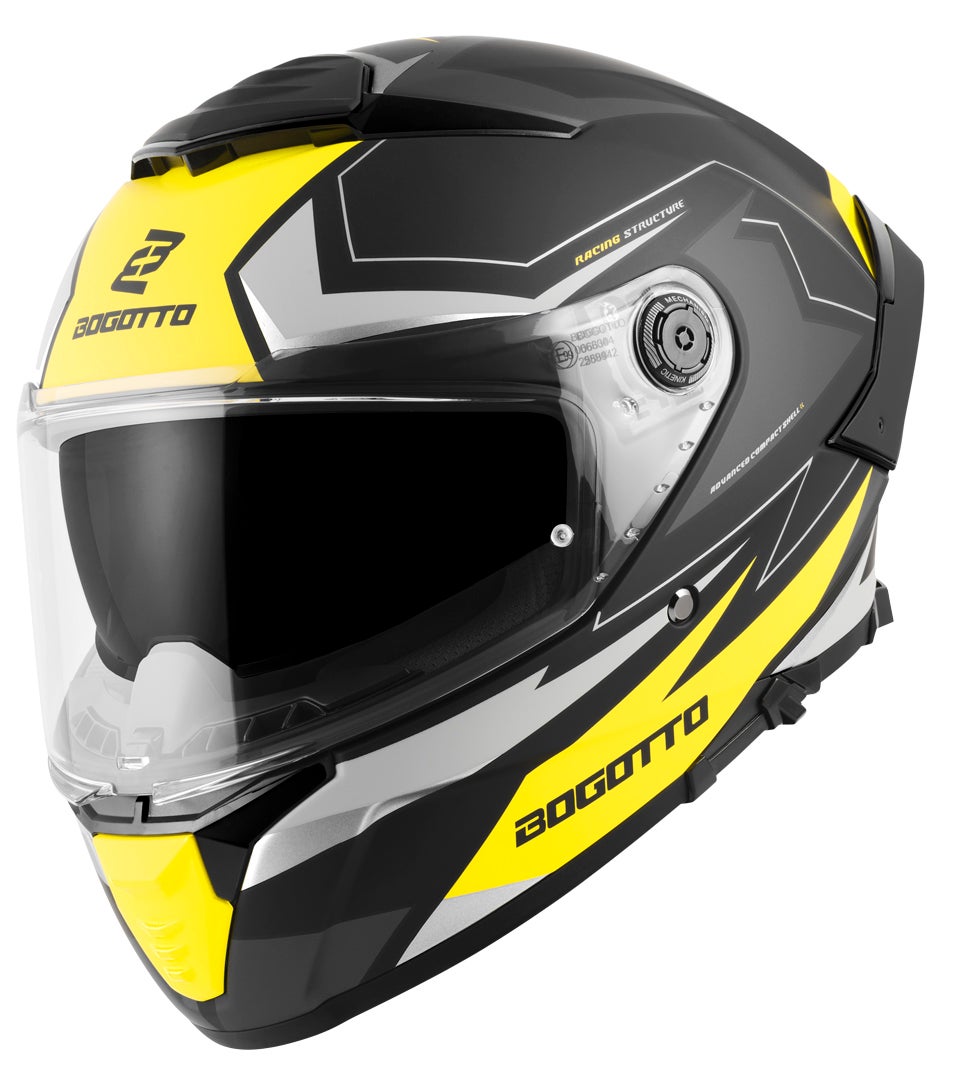 Bogotto Women's Black Matt/Yellow Ff118 Vilial Helmet