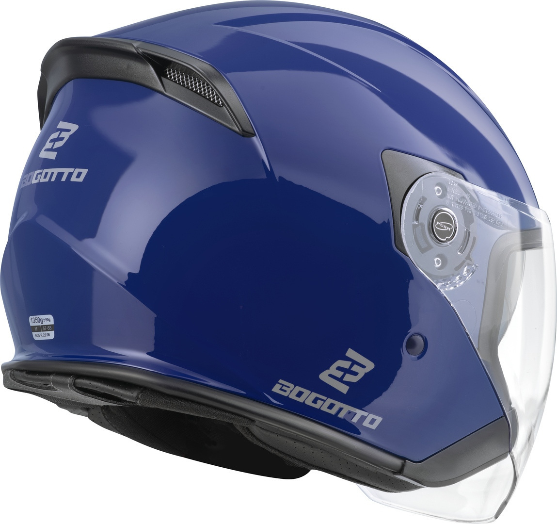 Bogotto H586 BT Solid Bluetooth Casco Jet Azul S Figura 2