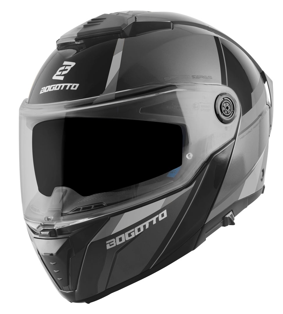 Bogotto FF404 Ezion Casco abatible negro mate/gris S Figura 3