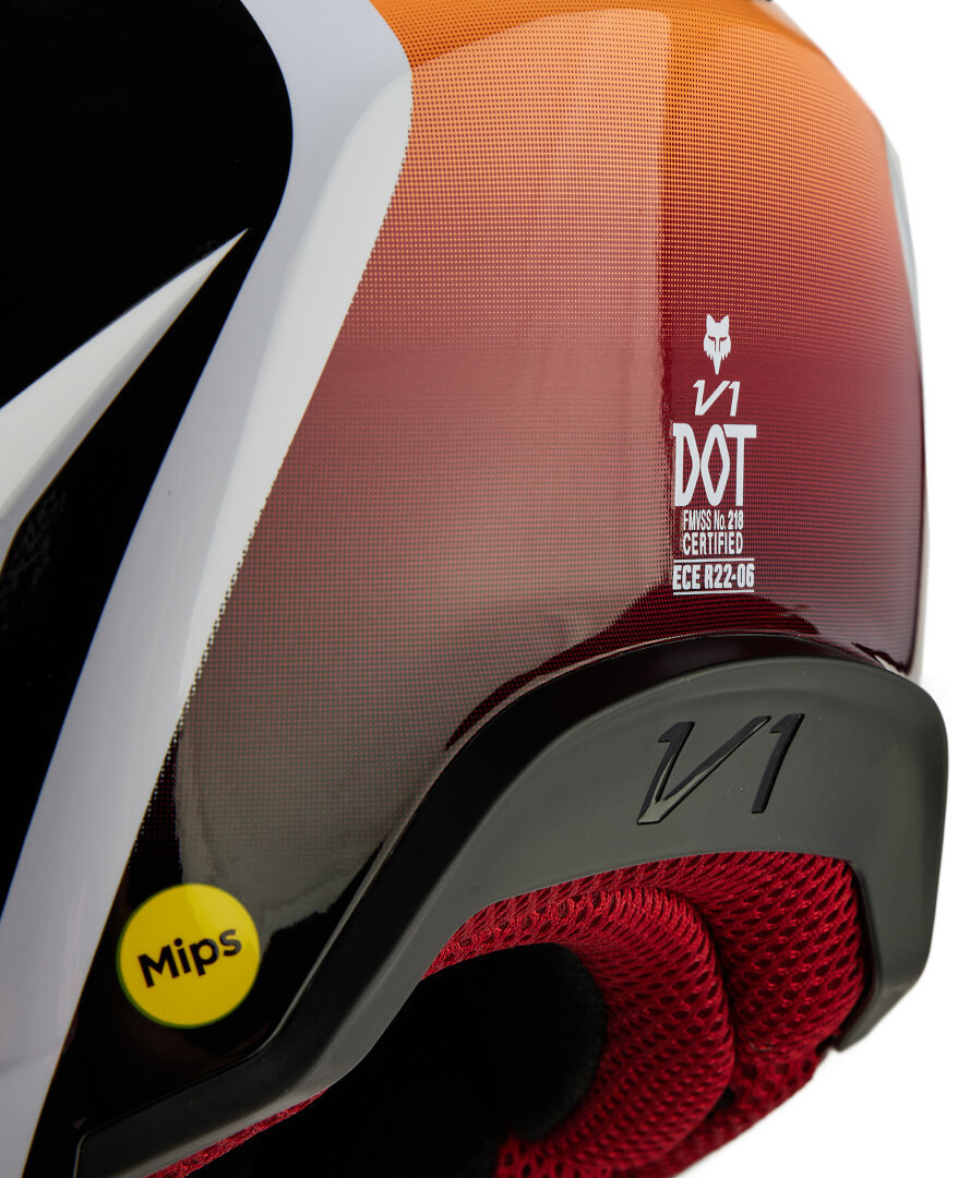FOX V1 Flora MIPS Casque de motocross Blanc/Noir/Orange S (55/56) Figure 2