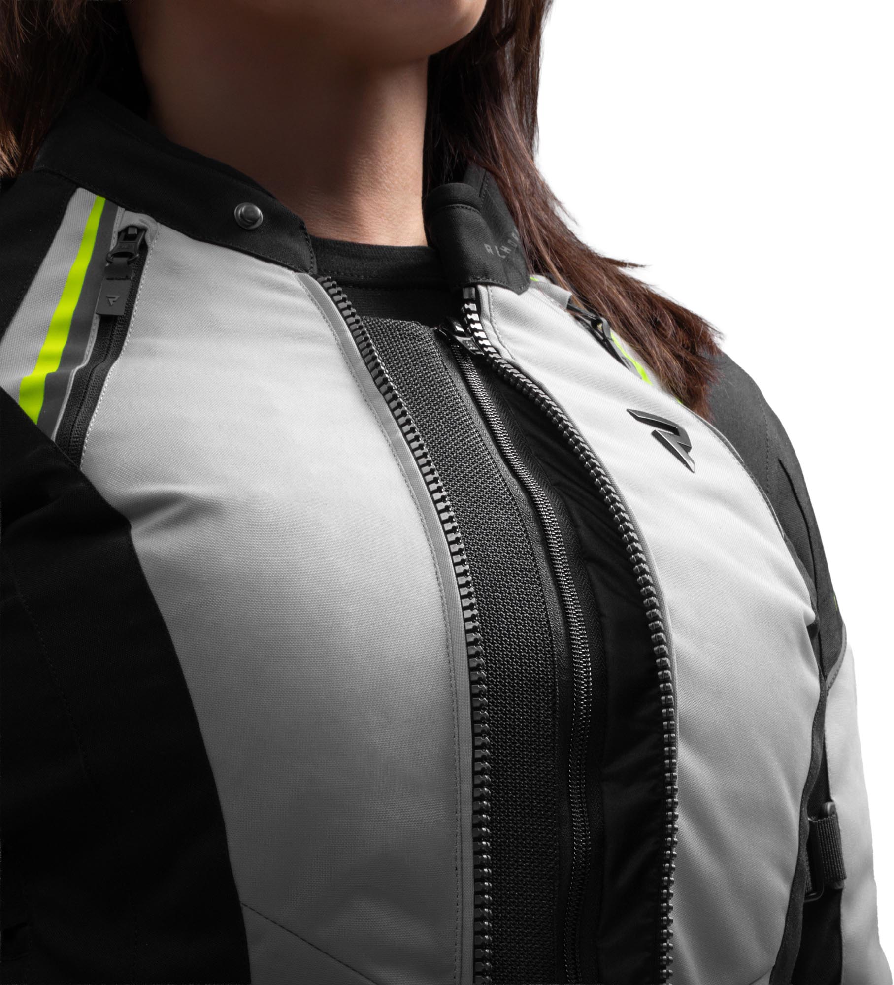 Rebelhorn Swift wasserdichte Damen Motorrad Textil Jacke hellgrau/gelb L Abbildung 5