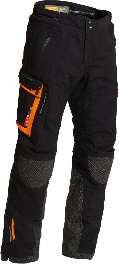 Lindstrands Sunne waterproof Motorcycle Textile Pants black/orange 52 L32 Figure 1