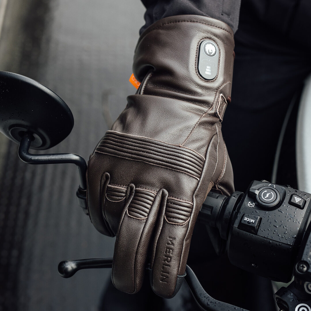 Merlin Minworth II D3O uppvärmda vattentäta motorcykelhandskar Mörkbrun S Figur 4