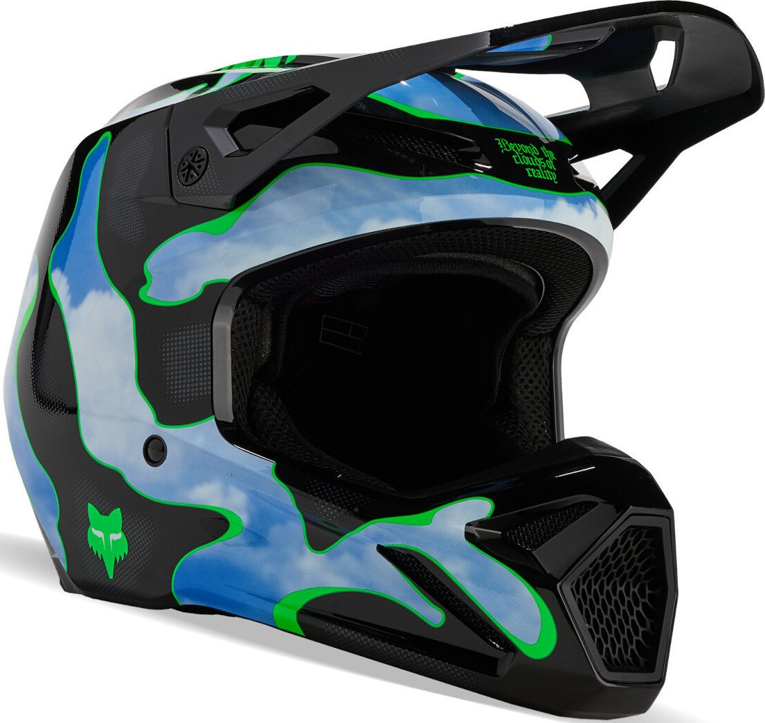 FOX V1 Atlas MIPS Jeugd Motorcross helm zwart/groen/blauw J/M (51/52) Figuur 9