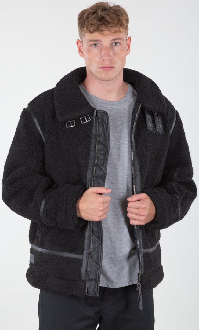 Alpha Industries B3 Teddy Jakke Svart 3XL Figur 5