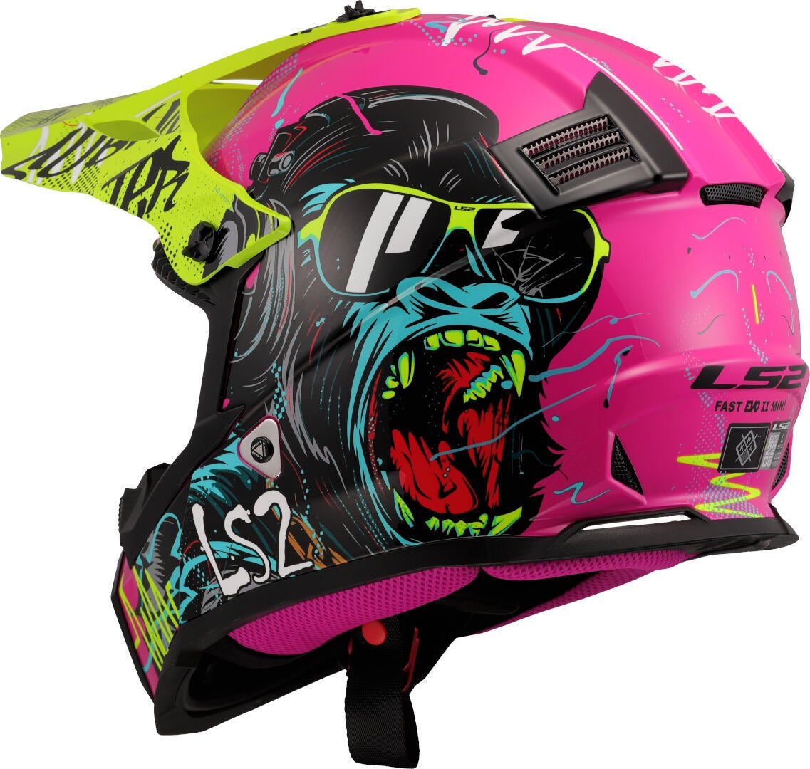 LS2 MX437 Fast Evo II Mini Gorilla Kinder Motocross Helm Y/M (49/50) Abbildung 3