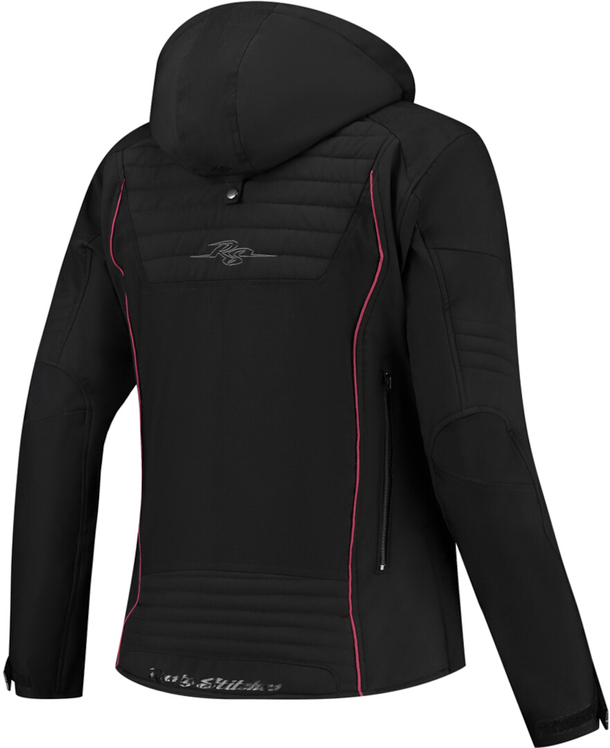 Rusty Stitches Naomi Vattentät Damer Motorcykel Textil Jacka Svart/rosa 36 Figur 2
