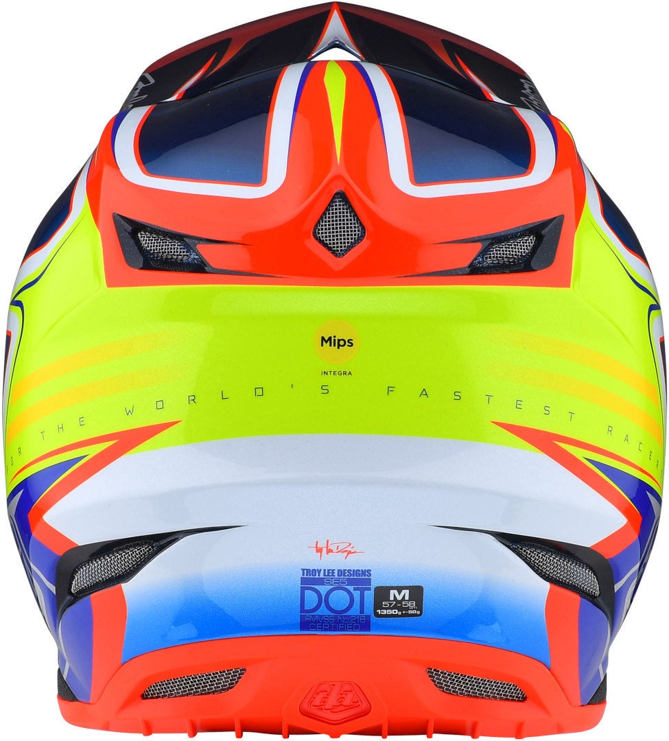 Troy Lee Designs SE5 MIPS Carbon Lines Casco Motocross blu/rosso S (55/56) Figura 7