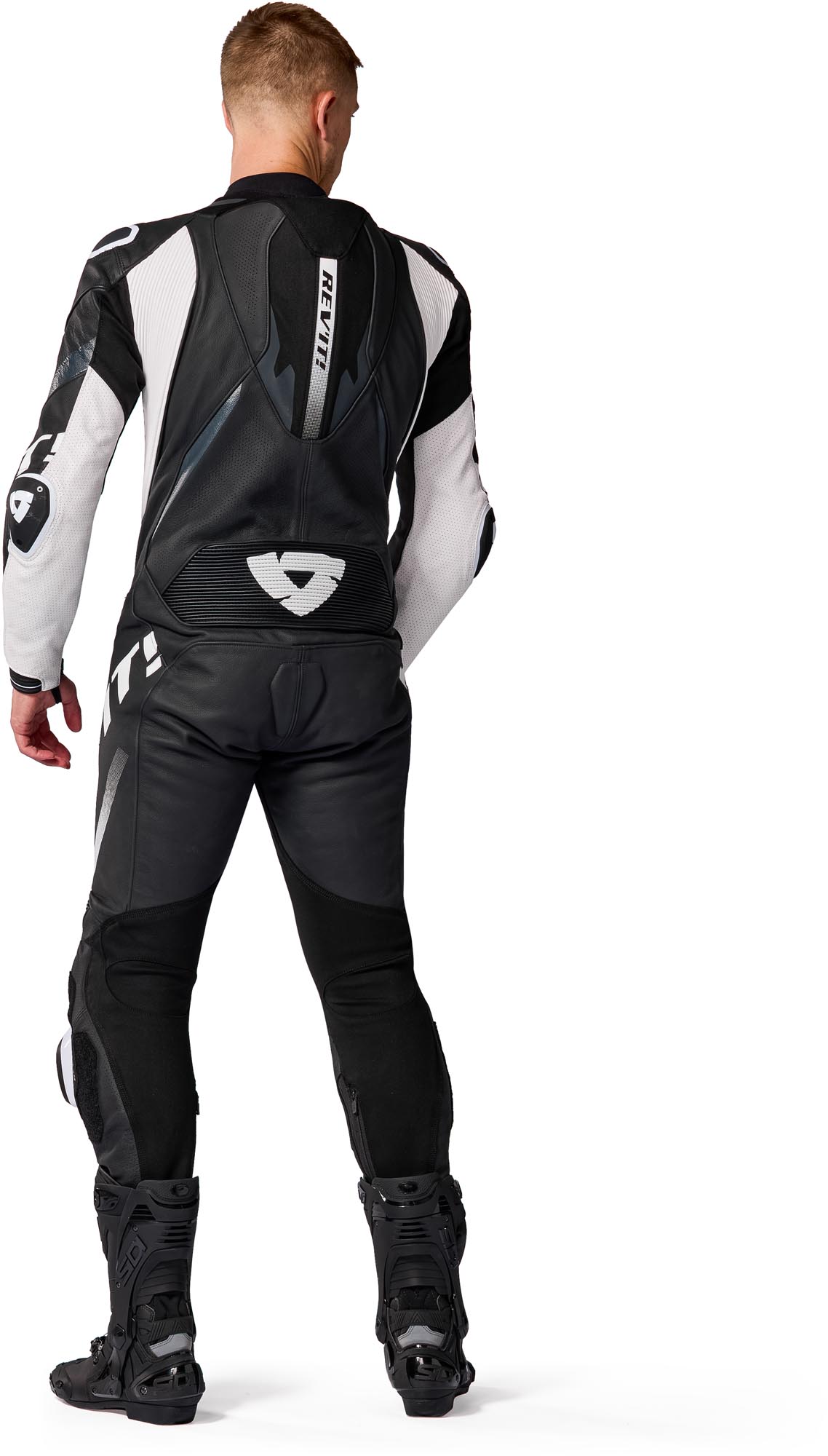 Side view of Revit Hyperspeed 3 perforated One Piece Motorcycle Leather Suit