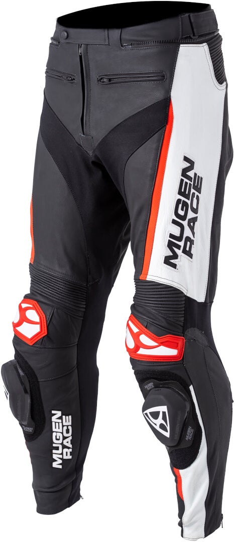 MUGENRACE RBRS-1 Motorcycle Leather Pants black/white/red S Figure 2