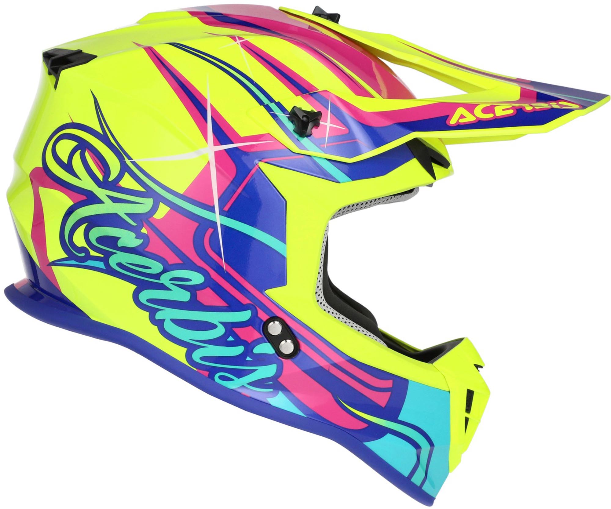 Acerbis Linear Graphic 2026 Motocrosshjälm rosa/neon-gul/turkos XS (53/54) Figur 2