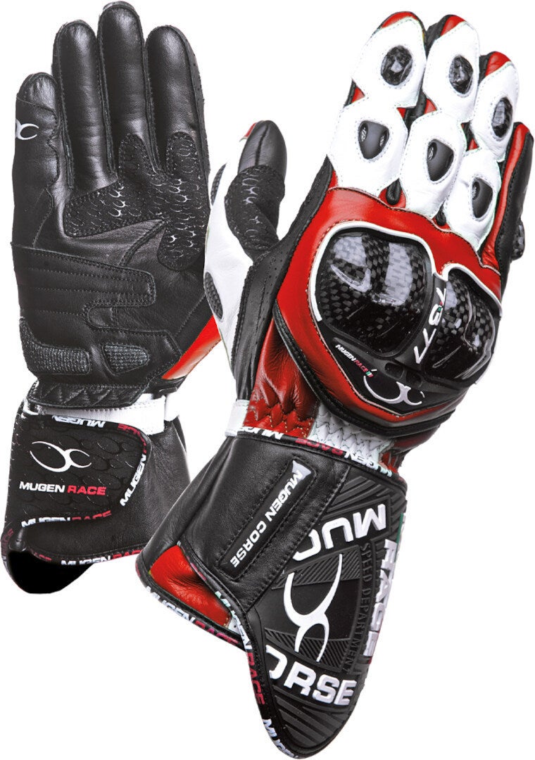 MUGENRACE Bornew Motorrad Handschuhe schwarz/weiß/rot M Abbildung 1