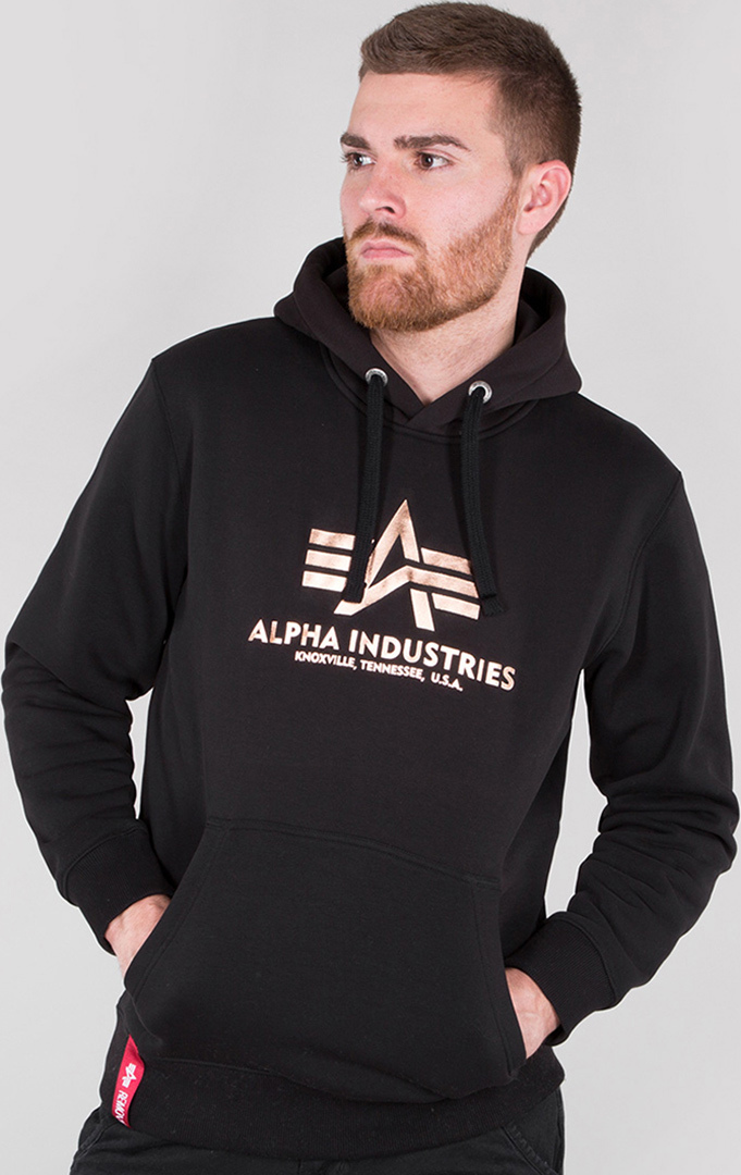 Alpha Industries Basic Hoodie black/gold S Figure 2