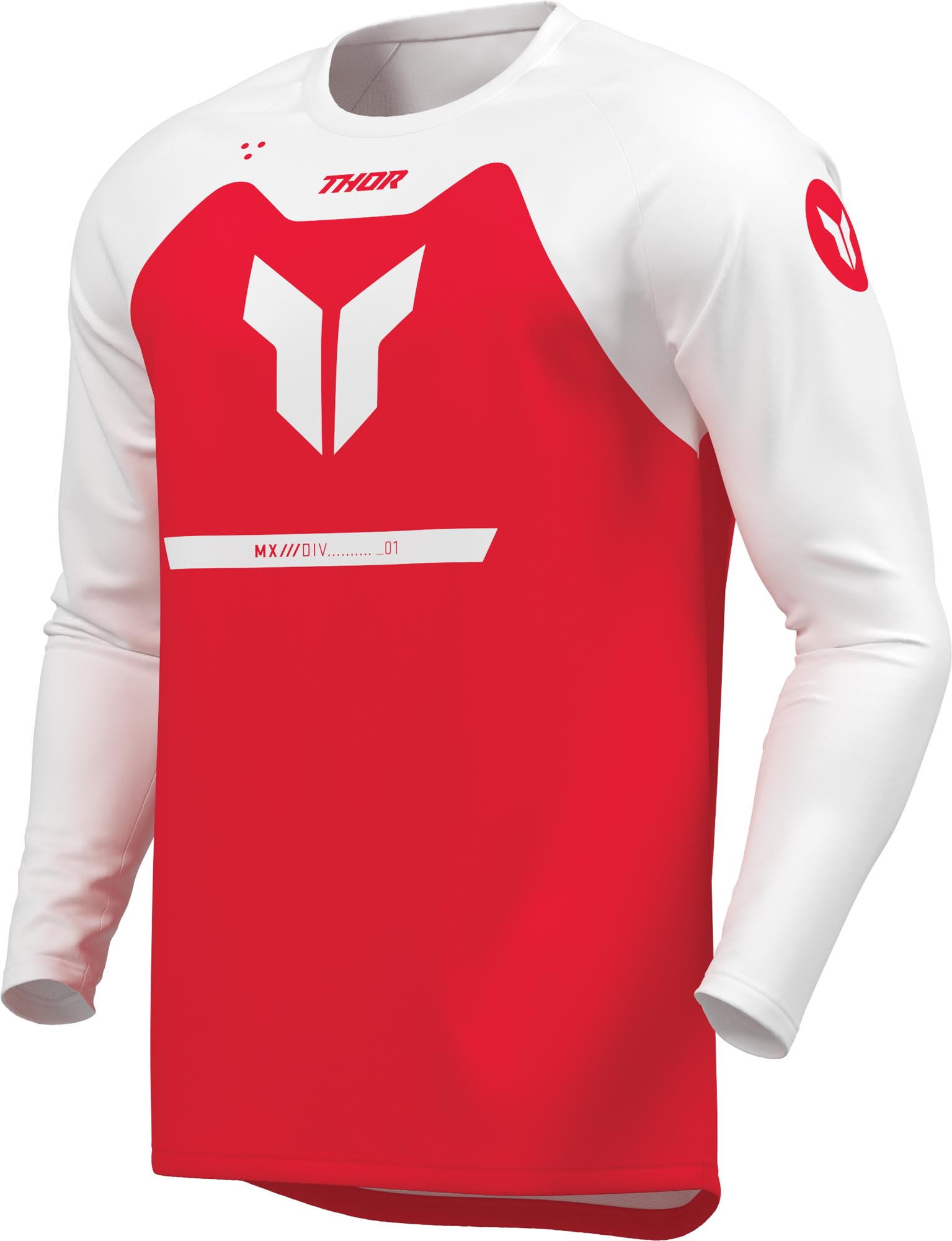 Thor Ridemode Menace Camisa de motocross vermelho/branco S Figura 1