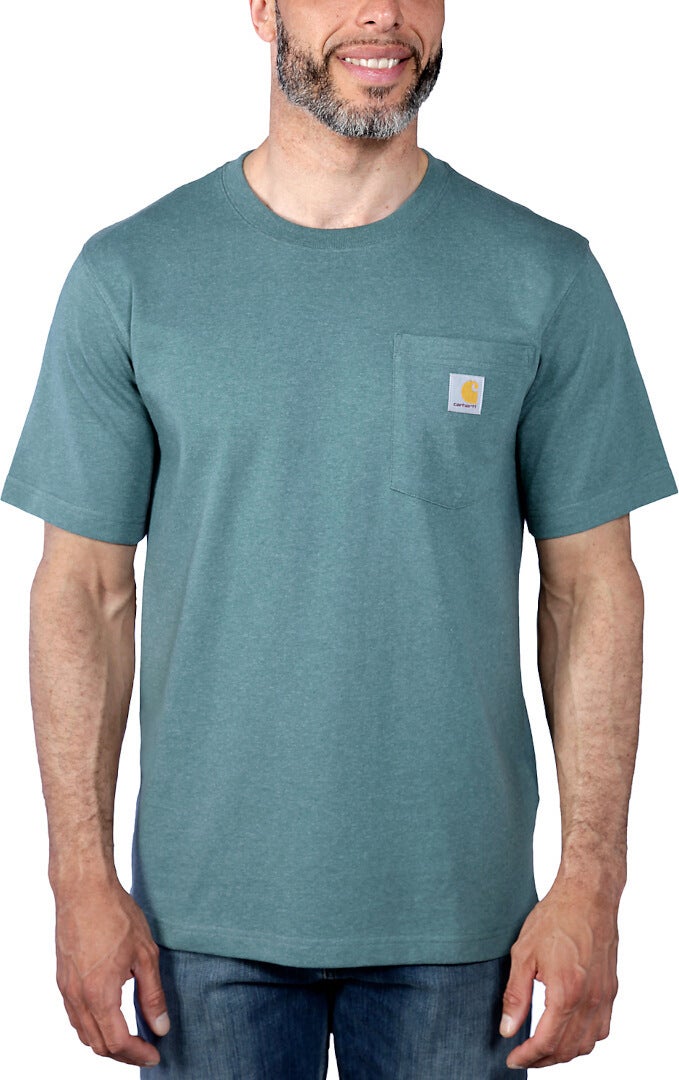 Carhartt Relaxed Fit Heavyweight K87 Pocket Triko modrá/zelená XS Obrázek 3