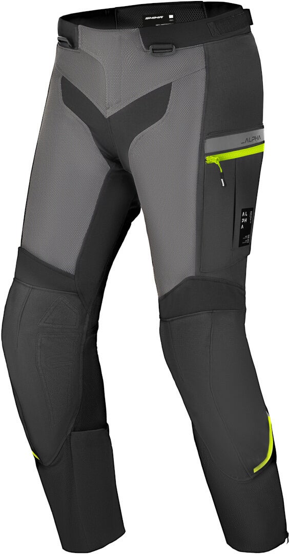SHIMA Alpha waterproof Motorcycle Textile Pants black/grey/yellow L Figure 1
