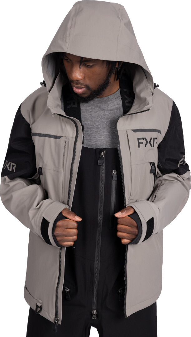 FXR Ridge Pro Trilaminate 2025 Sneeuwscooter jas lichtgrijs/zwart M Figuur 2