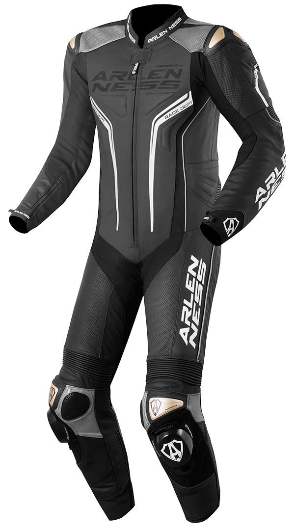 Arlen Ness Sugello One Piece Motorcycle Leather Suit black/grey 60 Figure 1