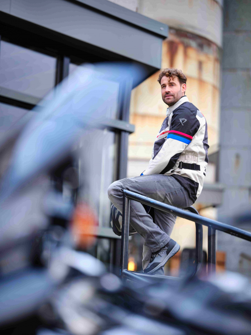 DIFI Corsica Aerotex Motorrad Textiljacke grau/schwarz/rot L Abbildung 3