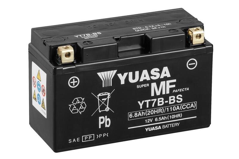 YUASA Fabriksaktiverat underhållsfritt W/C-batteri - YT7B Figur 1