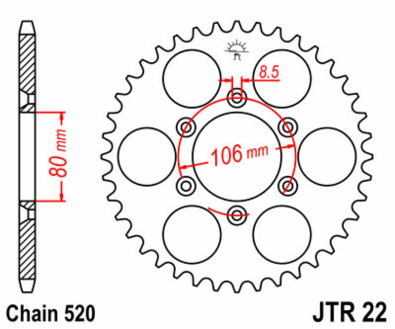 JT DRIVE CHAIN JT/JT Kettensatz 520HDS 17/49 Standard - Standard Ritzel Abbildung 3