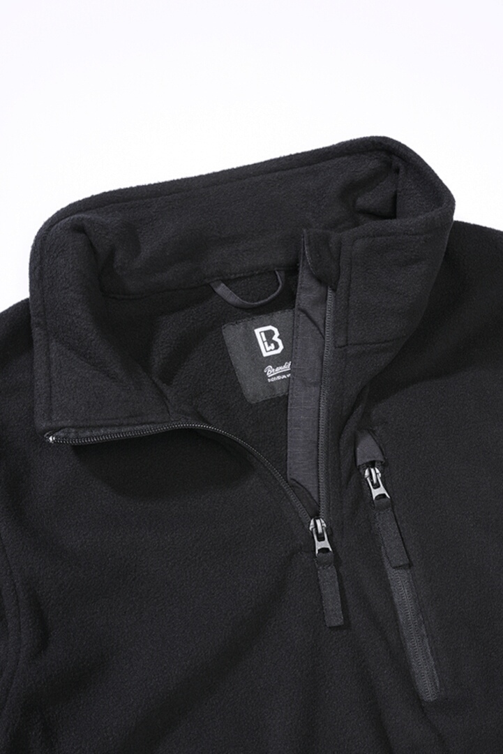 Brandit Fleece Pull demi-zip noir M Figure 4