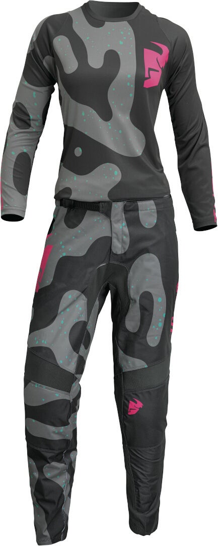 Thor Sector Disguise Motocross trøje til damer grå/pink XL Figur 3