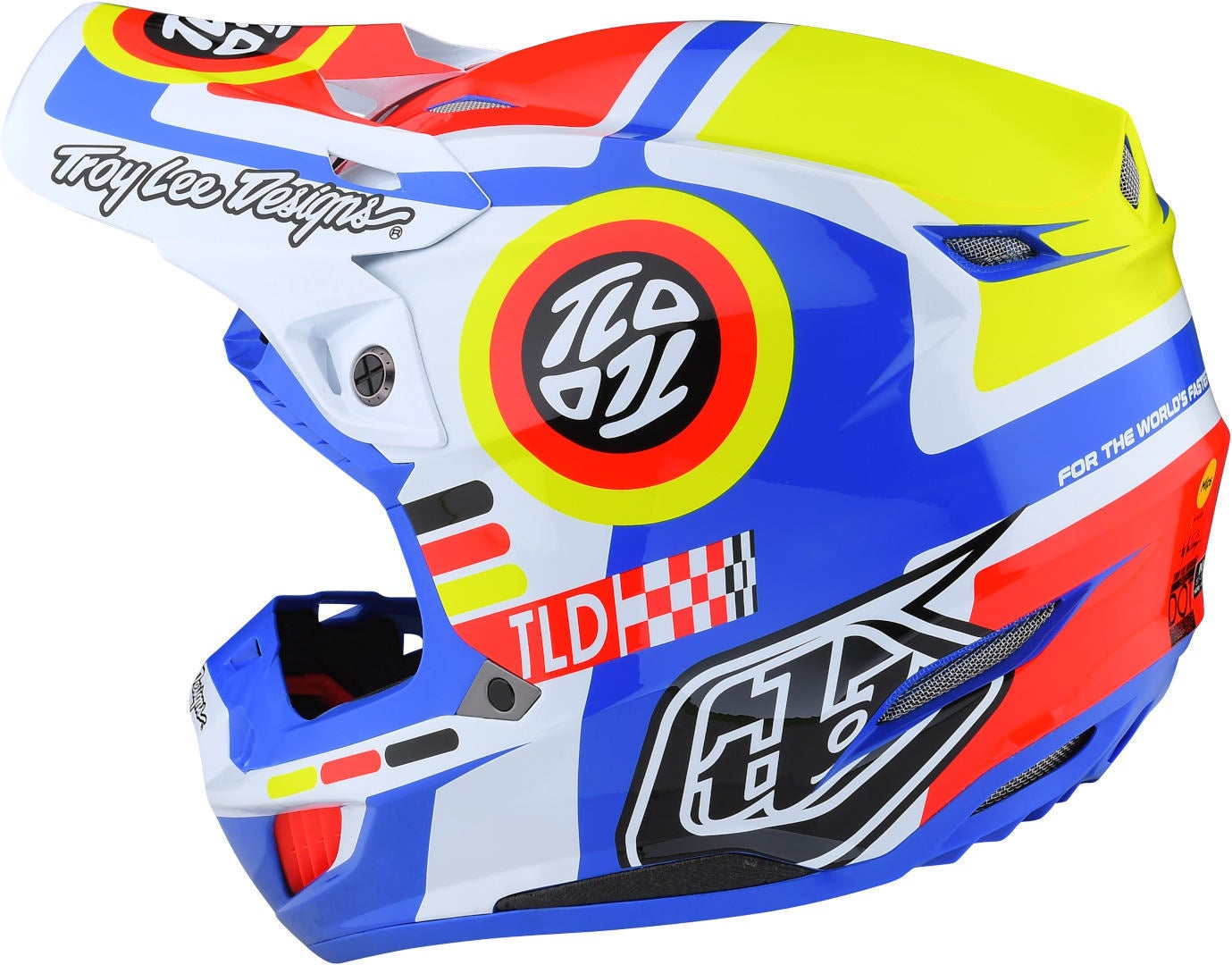 Troy Lee Designs SE5 Drop In MIPS Capacete de Motocross branco/azul/vermelho L (58/59) Figura 8