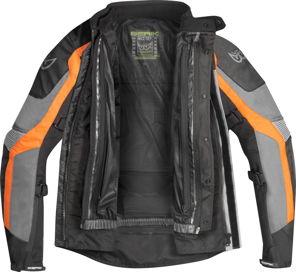 Berik Safari Jachetă textilă impermeabilă 3in1 pentru motociclete Negru/Gri/Portocaliu 50 Figura 3