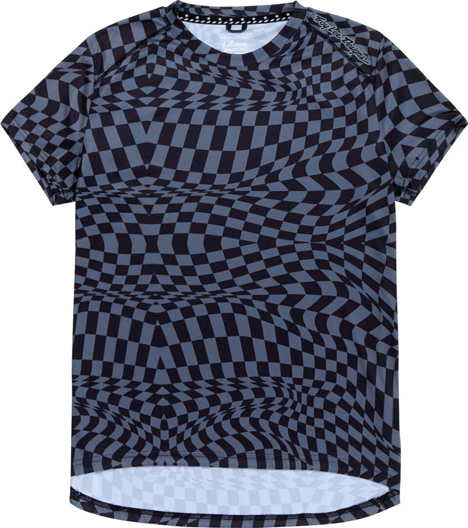 Troy Lee Designs Lilium SS Twisted Checkers Ladies Cykeltrøje sort/grå L Figur 1