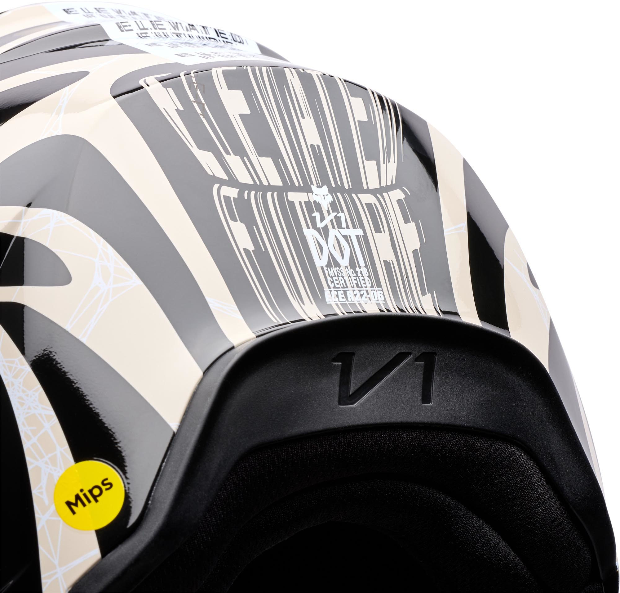 FOX V1 Diffuse Special Edition Motocrosshjelm Sort/beige S Figur 7
