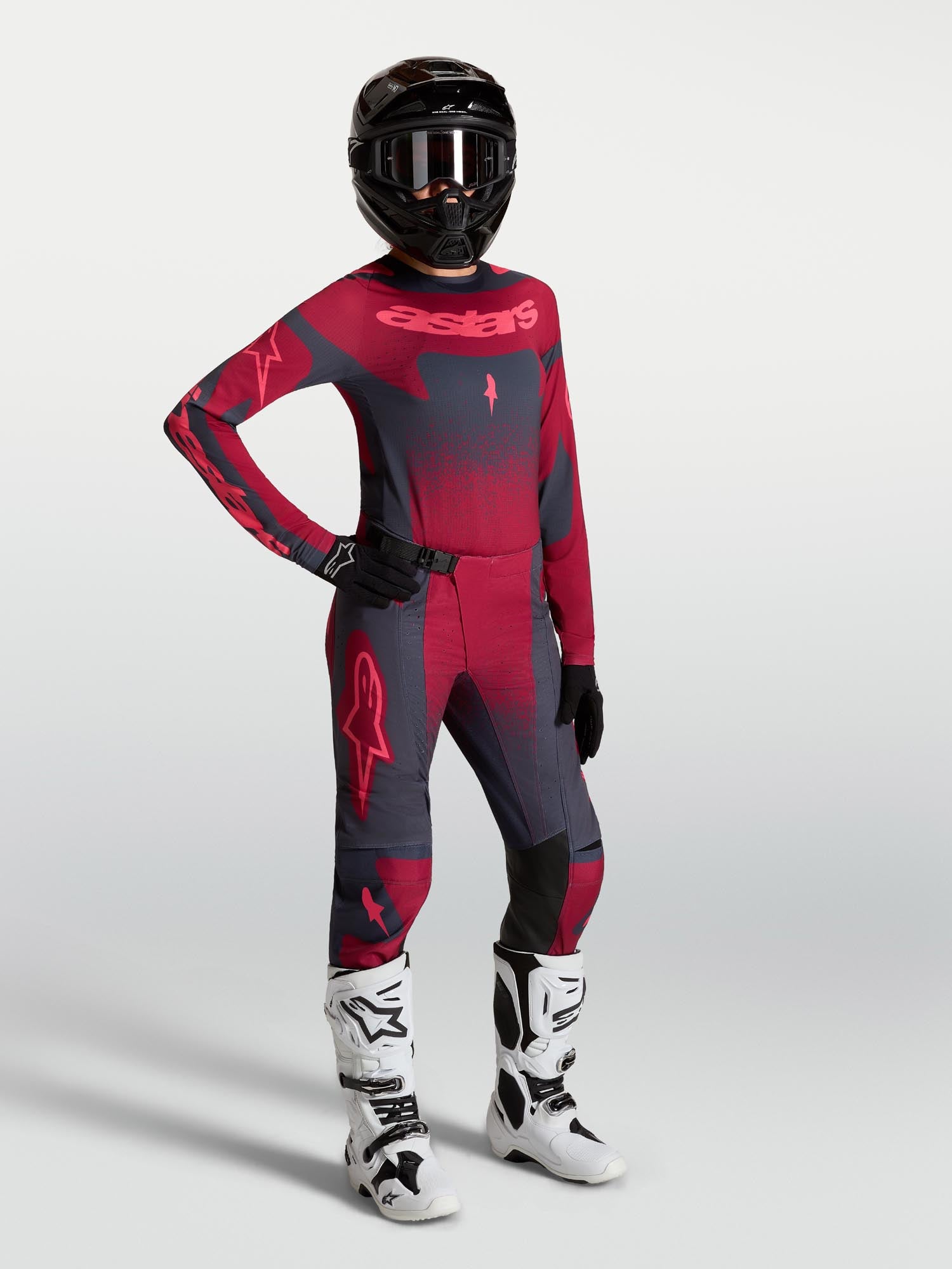 Alpinestars Stella Techstar Swan Dames Motocross-trui rood/zwart/grijs M Figuur 6