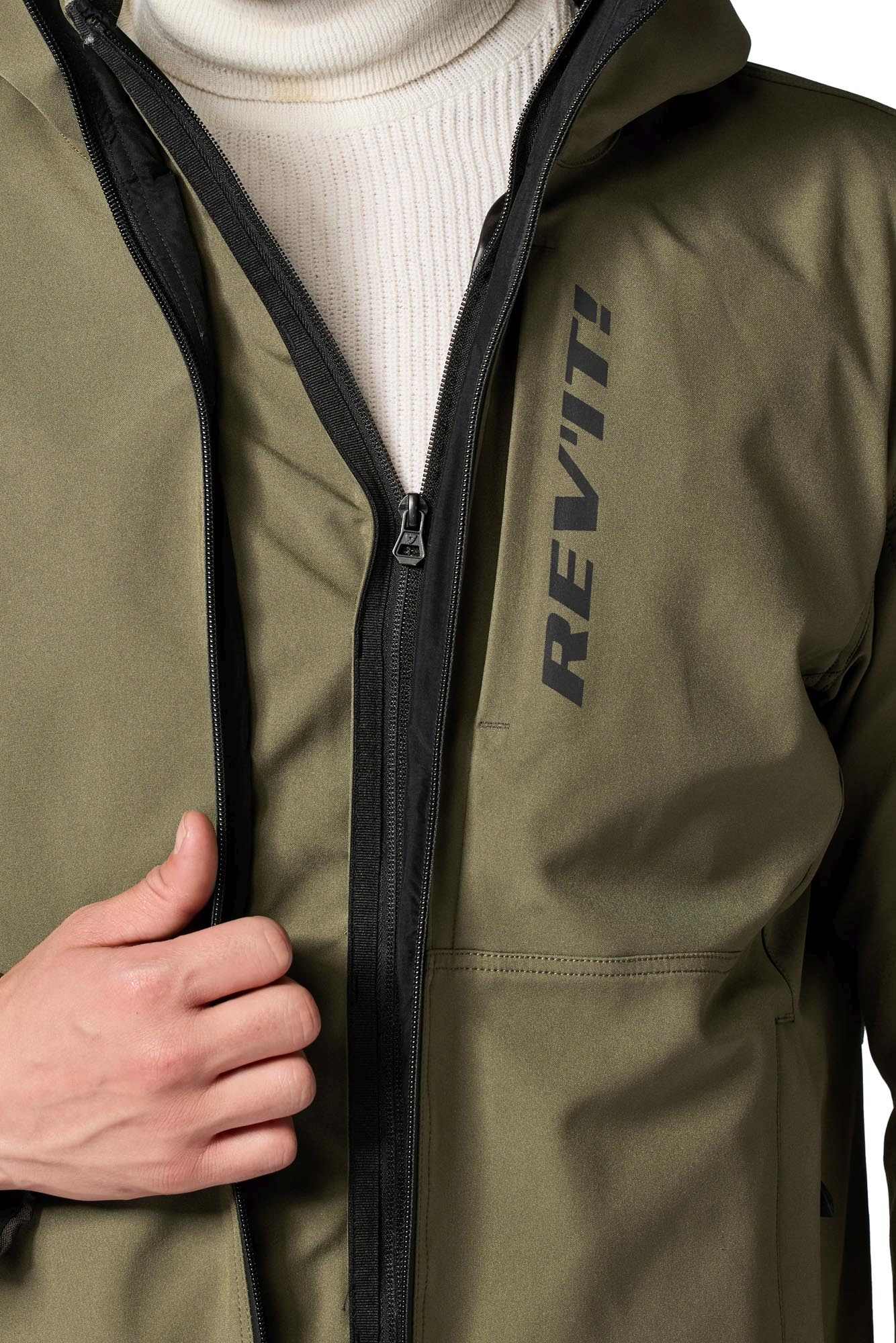 Revit Traffic 2 H2O Veste textile de moto imperméable gris/olive 3XL Figure 6