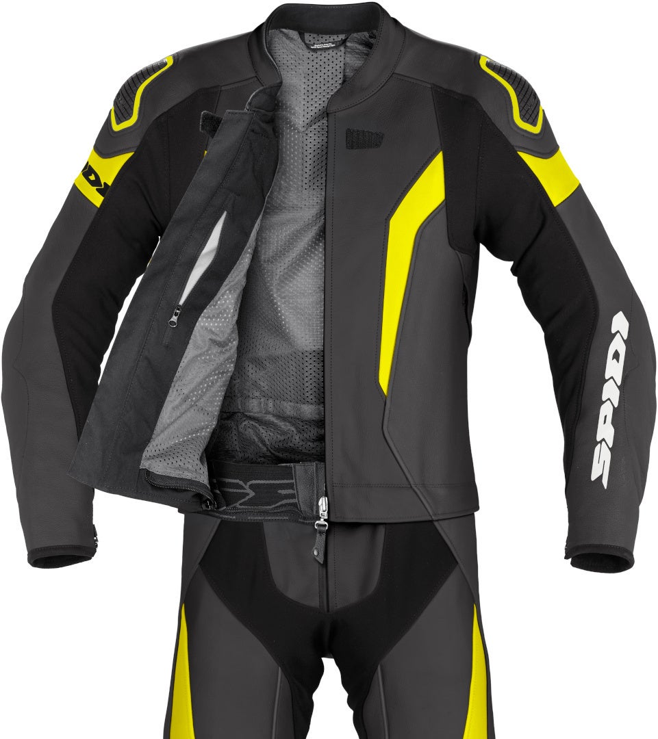 Side view of Spidi Laser Touring Two Piece Motorcycle Leather Suit
