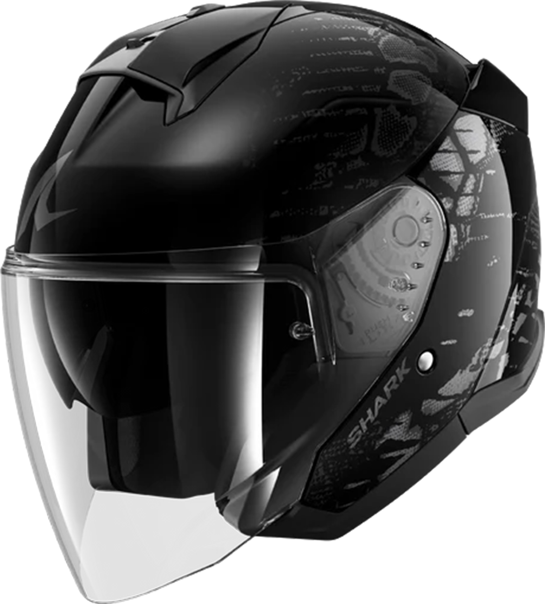 Shark Skwal Jet Reptaia Helm schwarz/anthrazit S (55/56) Abbildung 1