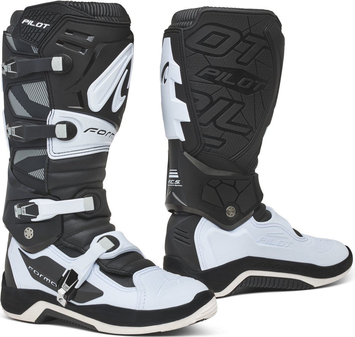 Forma Pilot Motocross Botas preto/branco 42 Figura 1
