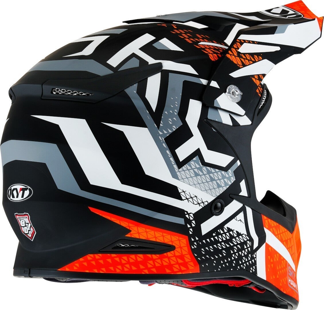 KYT Skyhawk Hyperflow Kask motocrossowy szarawy matowy/pomarańczowy L (59/60) Rysunek 3