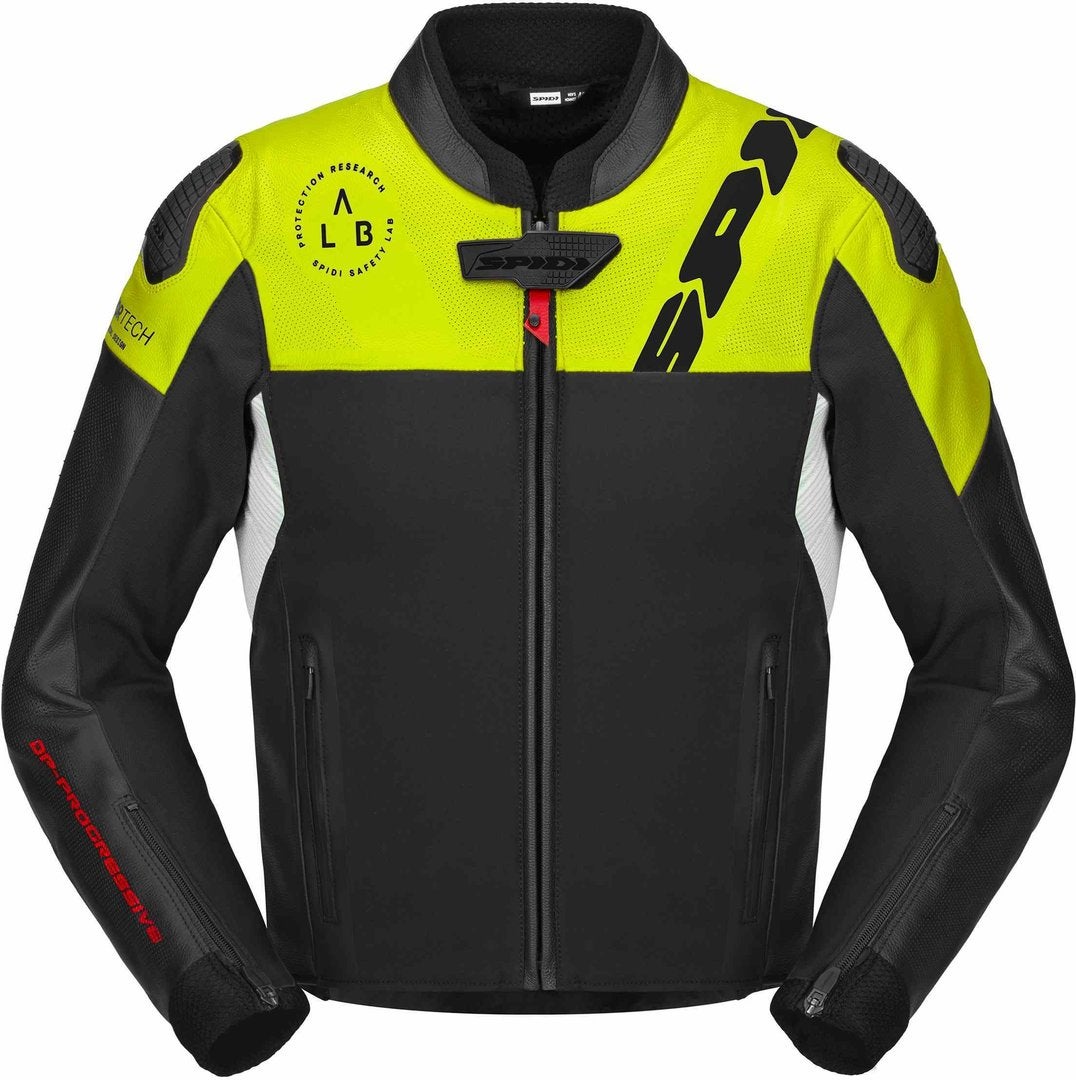 Spidi DP Progressive Hybrid Motorcycle Leather Jacket black/yellow 54 Figure 1